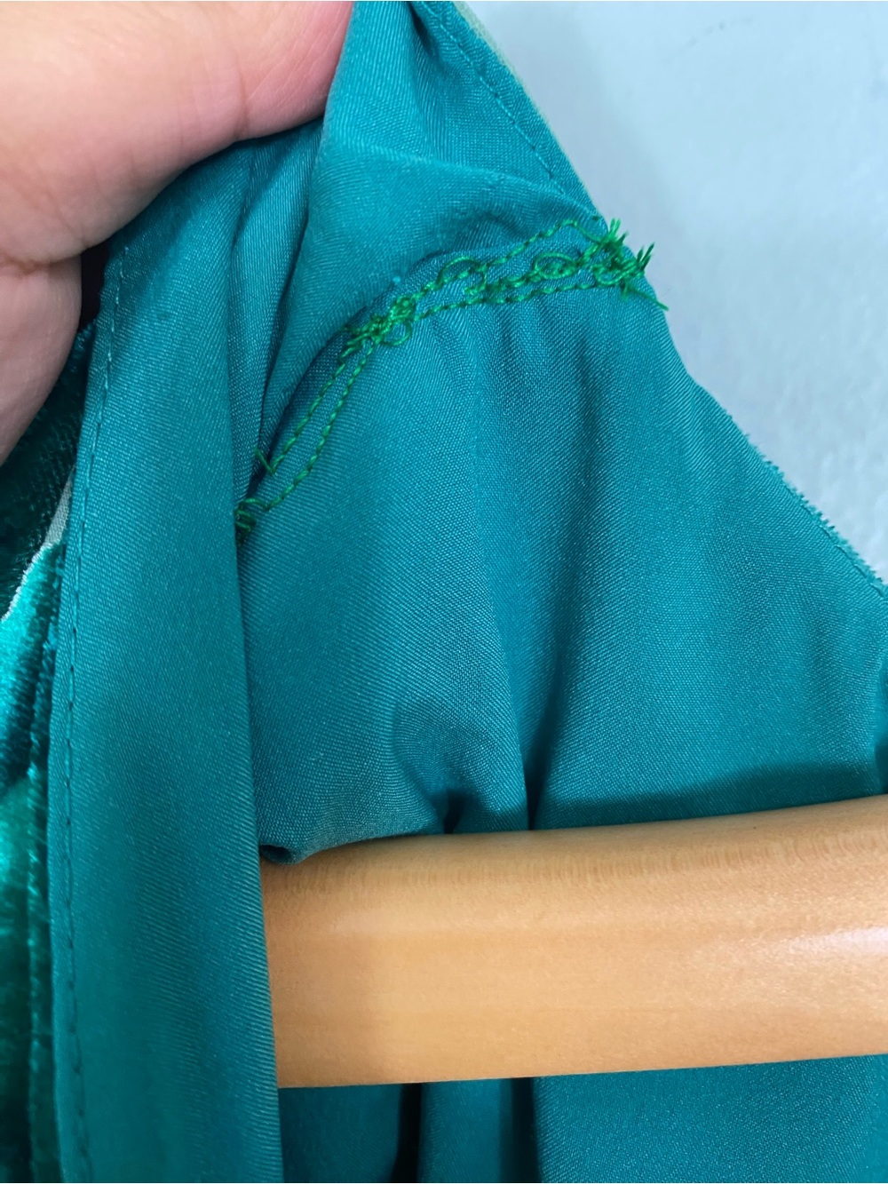 Anthropologie Hutch Velvet Wrap Dress Green Maxi Floral Small - Picture 8 of 8